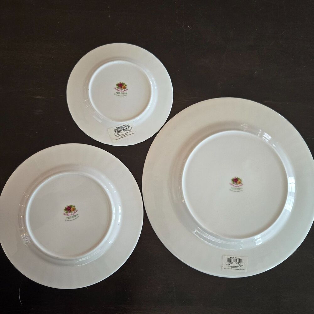 Setting 3 New Royal Albert Old Country Roses Plates England Dinner Salad bread - Picture 4 of 9
